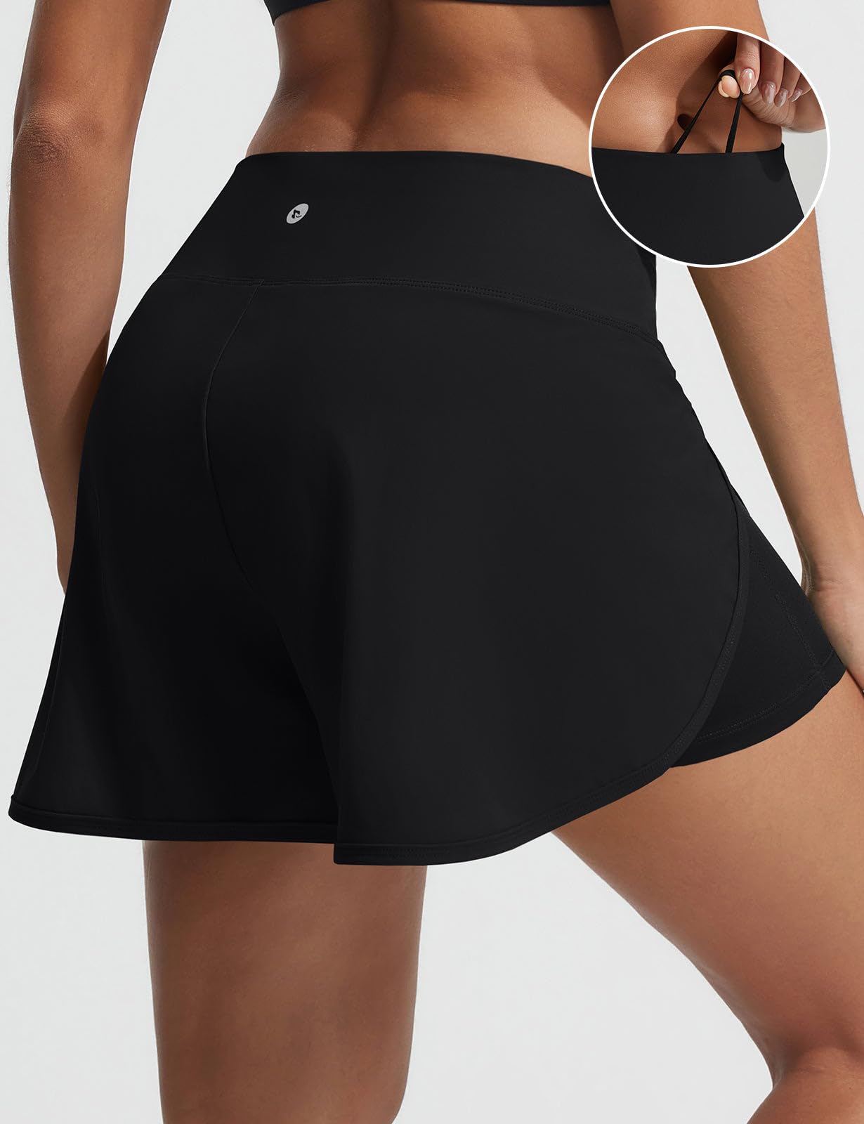baleaf Short De Bain Femme Plage 13Cm Boxer Exposé Taille Yogacourt, Respirant Séchage Rapide Upf50+ Anti UV pour Natation Surf Randonnée