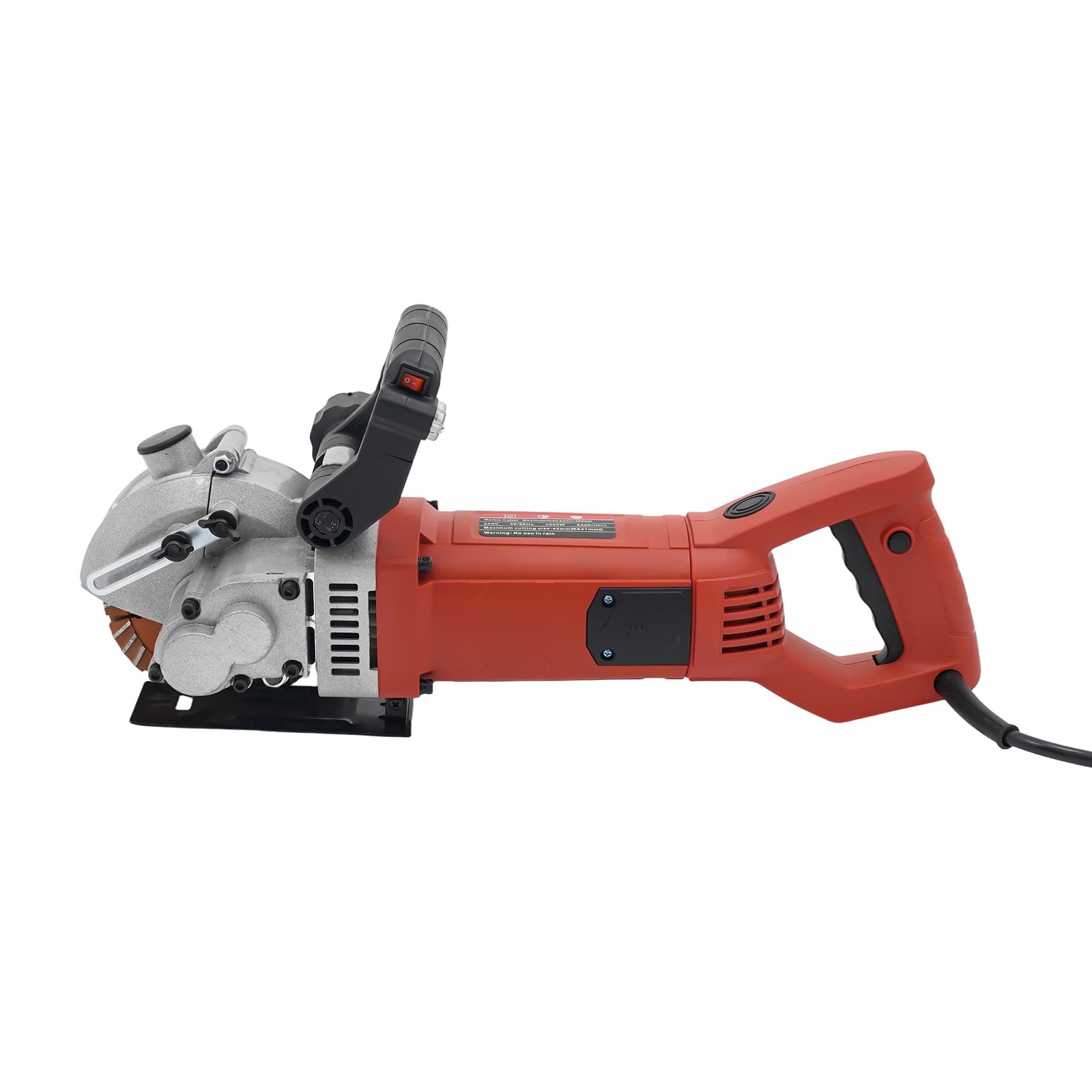 Fresa ranuradora eléctrica de 4800 W, 6200 rpm, con mango, guía de ranura ajustable, para cortar hormigón, mármol, granito, ligero