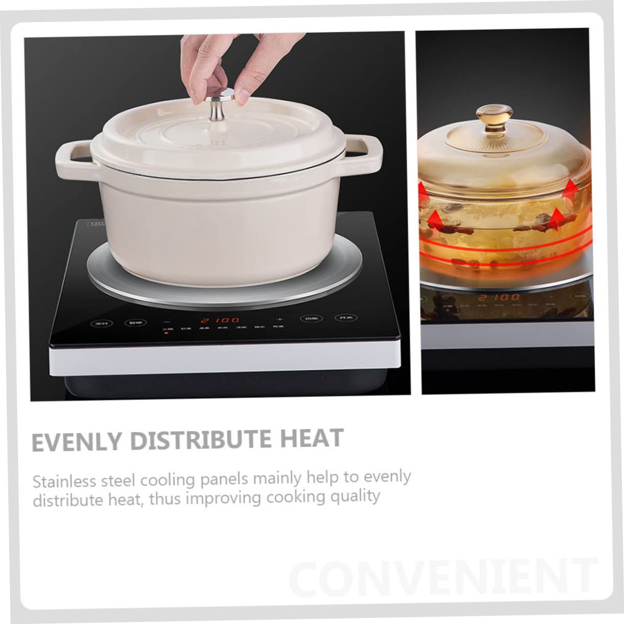 CIYODO Induction Plate Heat Diffuser for Gas Stove Heat Transfer Convertor Cooktop Essential Kitchen Induction Disk