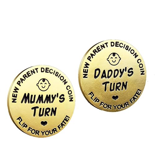 Miniatura 12 de Nueva moneda de decisión para padres, regalos divertidos de embarazo para madres primerizas, regalos lindos para padres nuevos, ideas de regalo para