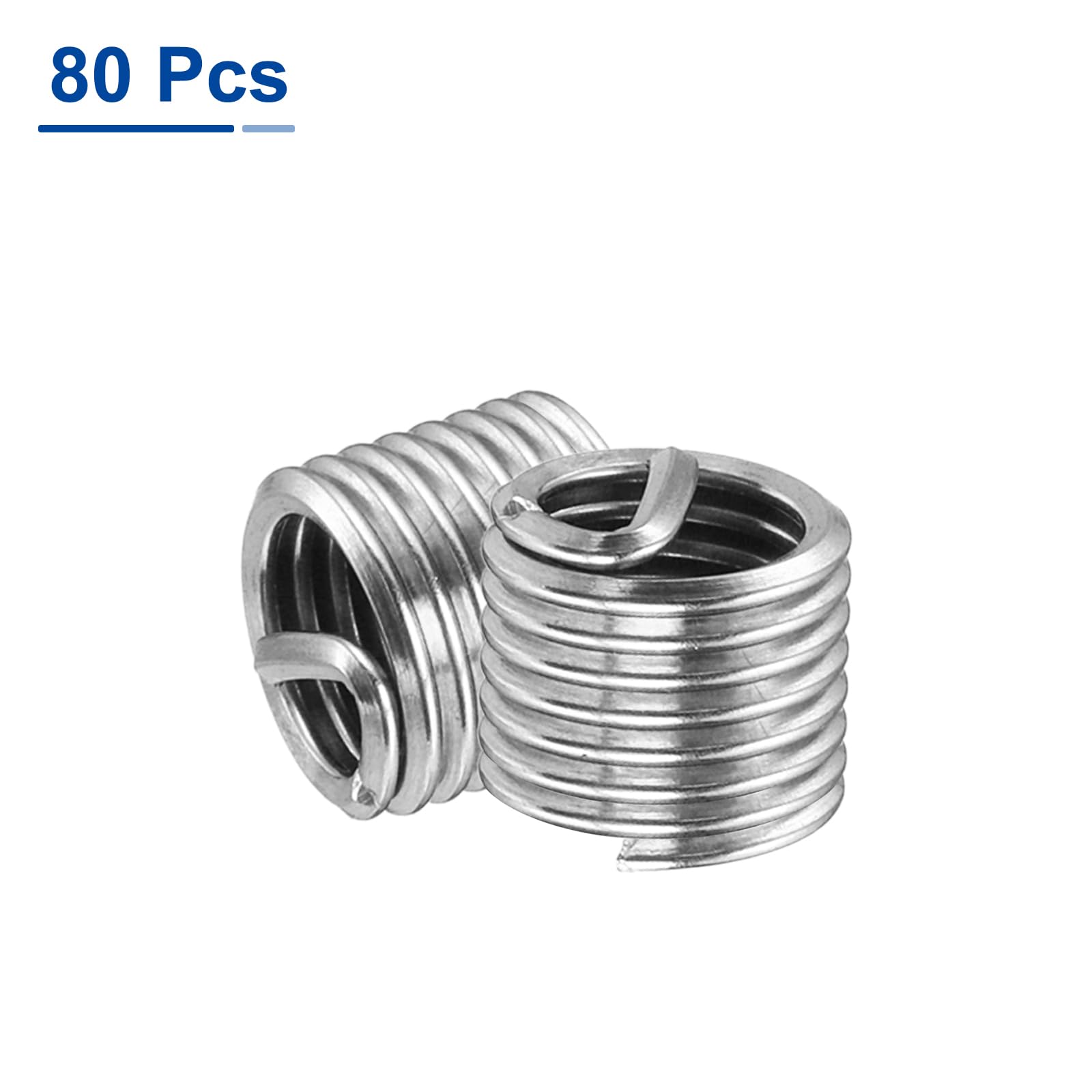 QUARKZMAN 80Pz Inserti Filettati a Filo M6 x 1 1D(6mm) Metrico 304 Acciaio Inossidabile Inserti Filettati Filo Inserto di Riparazione Filettatura Filettata a Spirale