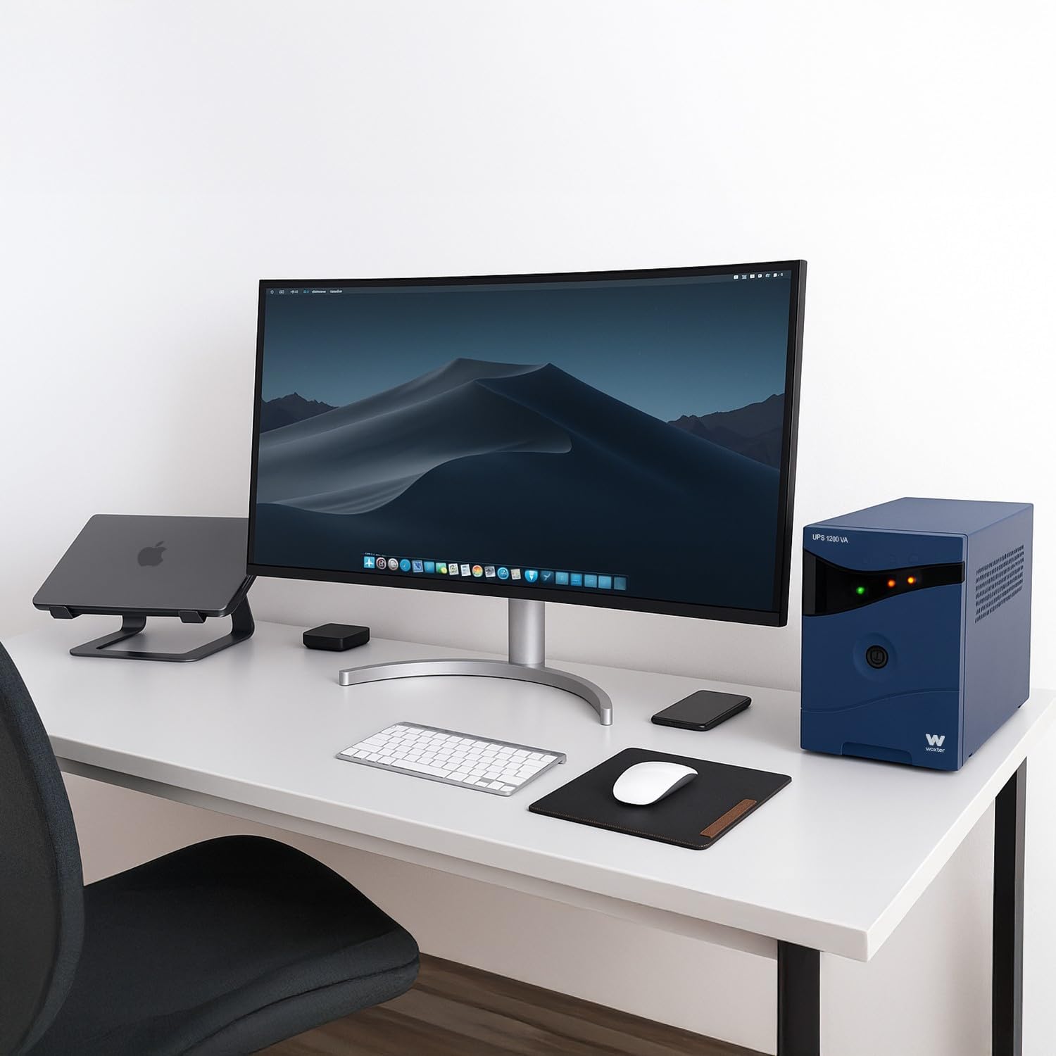 Woxter UPS 2000 VA - Sistema de alimentación ininterrumpida (SAI)(2000VA/1200 Watts, Autonomía Aprox 20-30 Minutos), Color Azul