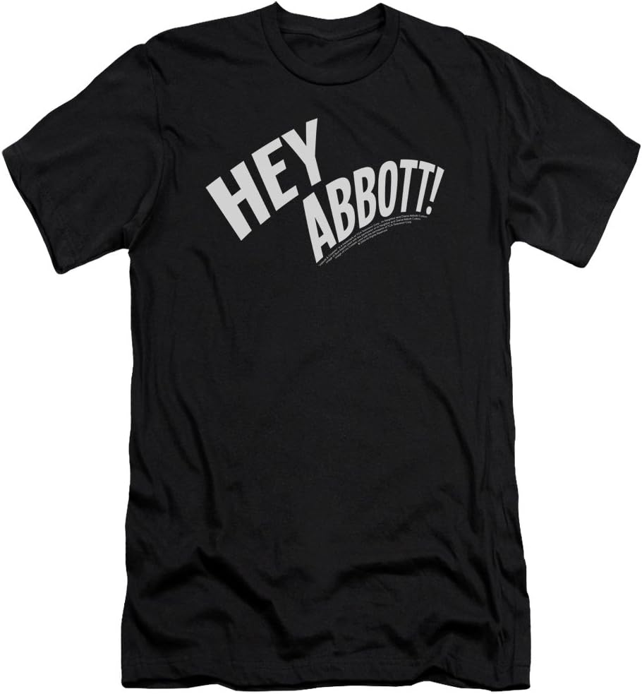 Abbott & Costello-Hey Abbott - Short Sleeve Adult 30-1 Tee, Black - Large