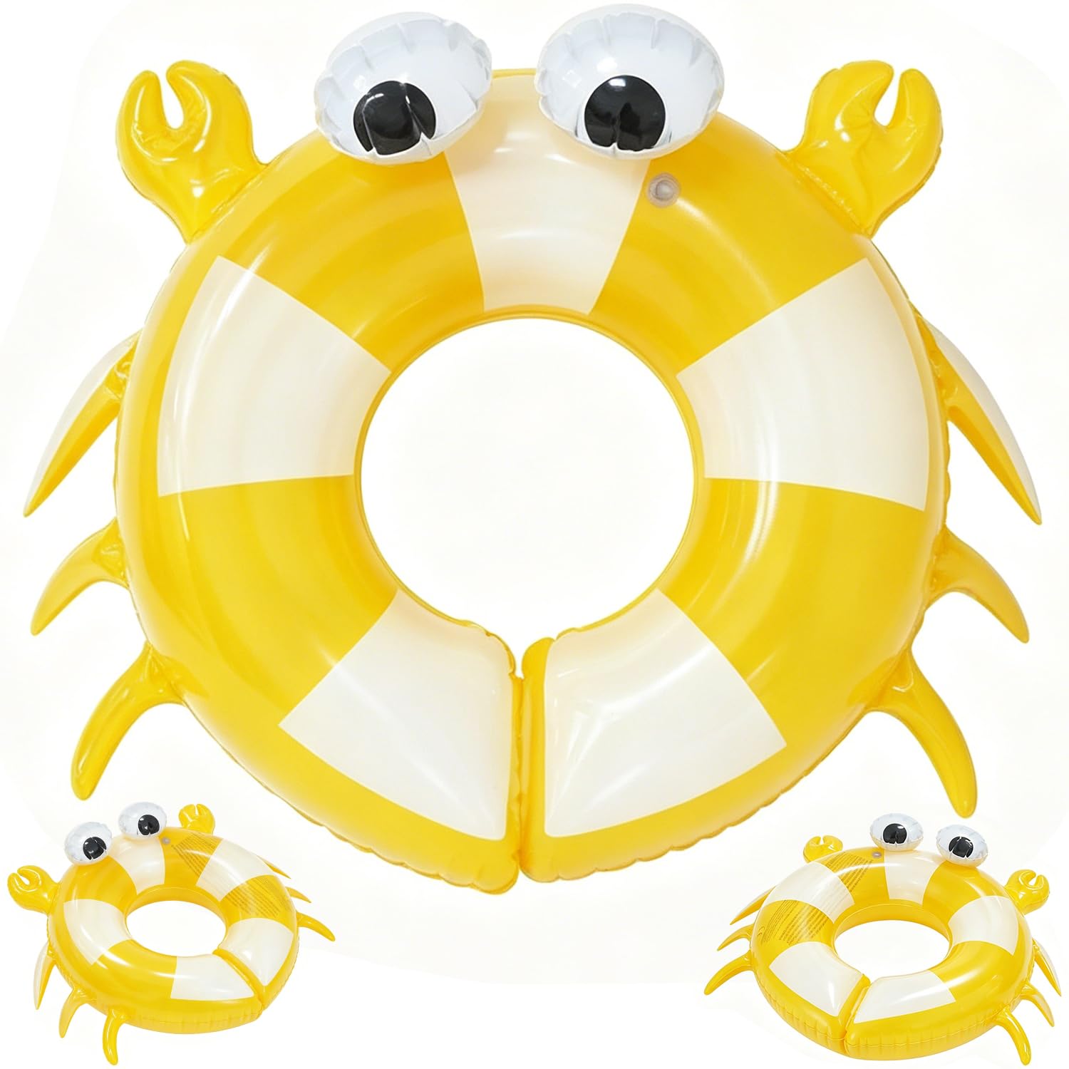 Baby Swimming Float Crab Rubber Ring with Tail Durable Pool Floats for Kids, Pool Toys Swimming Floats, Kids Pool Inflatables for Summer Beach Swimming Pool Water Party