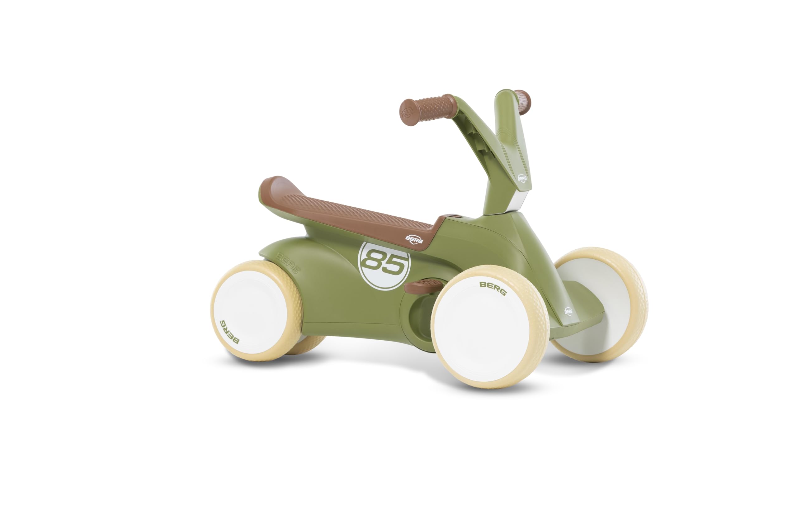 Berg GO² 2-in-1 Retro Green Slide Car, Ride-On and Balance Bike, Children's Car with Fold-Out Pedals, Pedal Gokart, Children's Toy Suitable for Children Aged 10-30 Months, Large