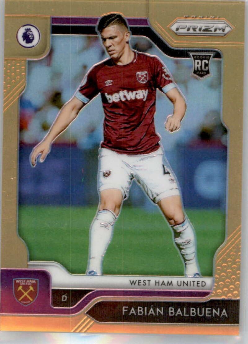 2019-20 Panini Prizm English Premier League EPL Orange Prizms Soccer #4 Fabian Balbuena SER/25 West Ham United Official Futbol/Soccer Trading Card From Panini America