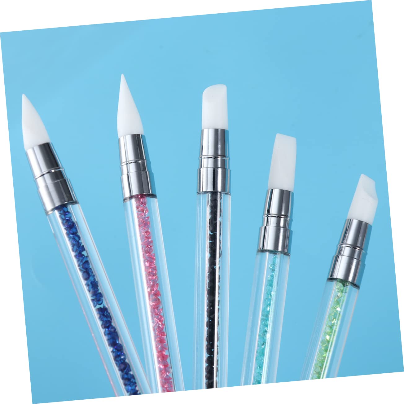 Healeved 15 Pezzi Strumenti Per Nail Art Penna Gel Con Manico in Strass Acrilico Non-design Per Smalto Per Unghie