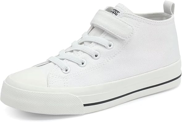 DSWED Toddler Little Kid Sneakers Boys and Girls Canvas Shoes High Top Casual Lightweight Classic Adjustable Strap Sneakers