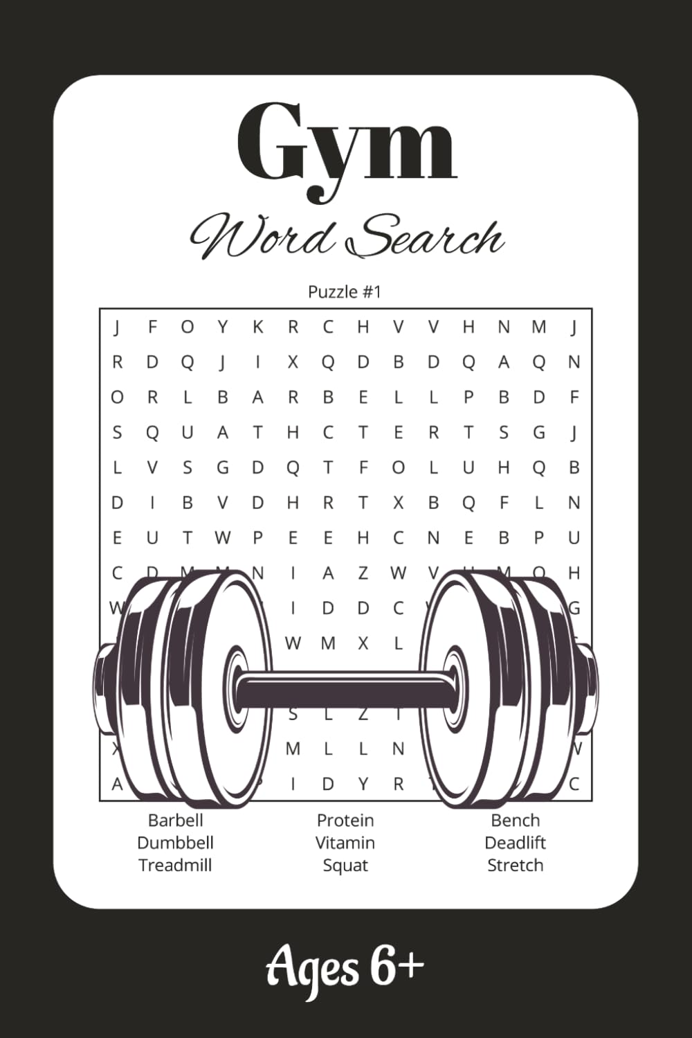Gym Word Search: 50+ Puzzles Word Searches about the Gym, Exercises, Supplements, and More | 6x9 Inches, 110 Pages | Gift for Gym Enthusiast and Fitness Lovers