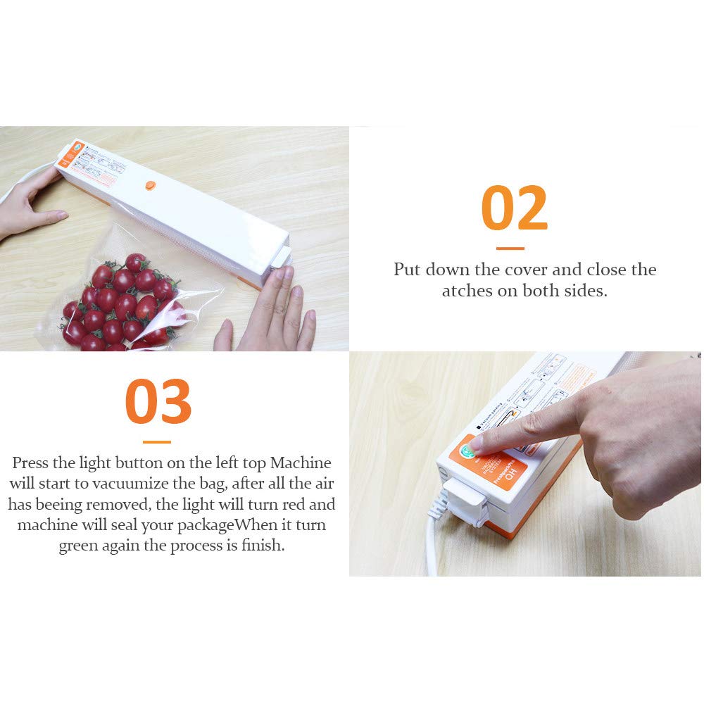 La máquina de Sellado al vacío de Alimentos/máquina de envasado al vacío/Bolsa de vacío de 220V / 15 Piezas/se Puede Utilizar para la conservación de Alimentos,Orange