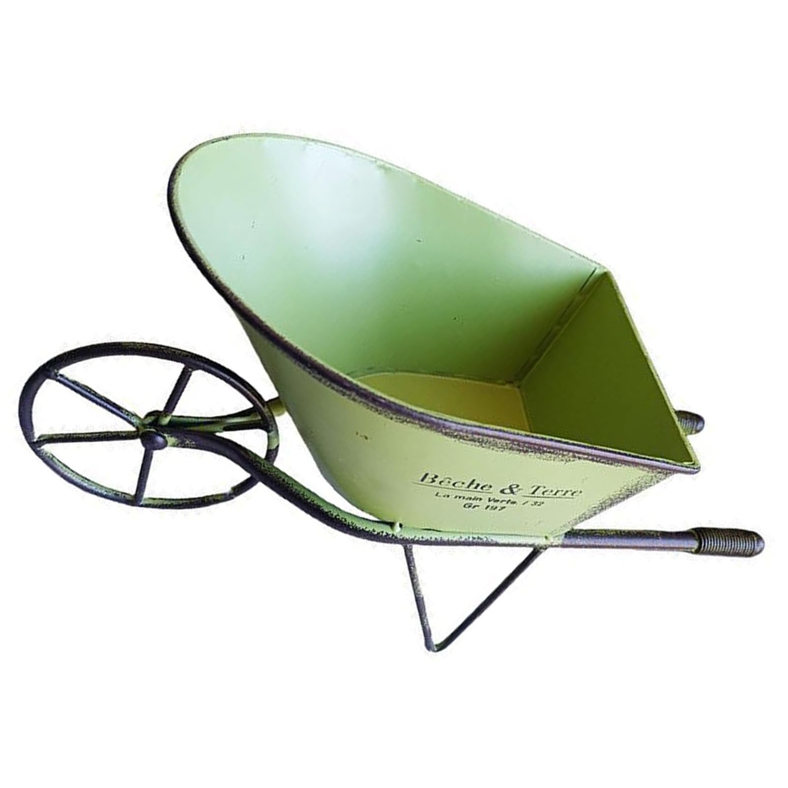 YROHGKPN Iron Wheelbarrow Planter Funny Small Plant Flower Pots Cart Indoor and Outdoor Bonsais Holders Container Decoration Vintage Garden Ornament