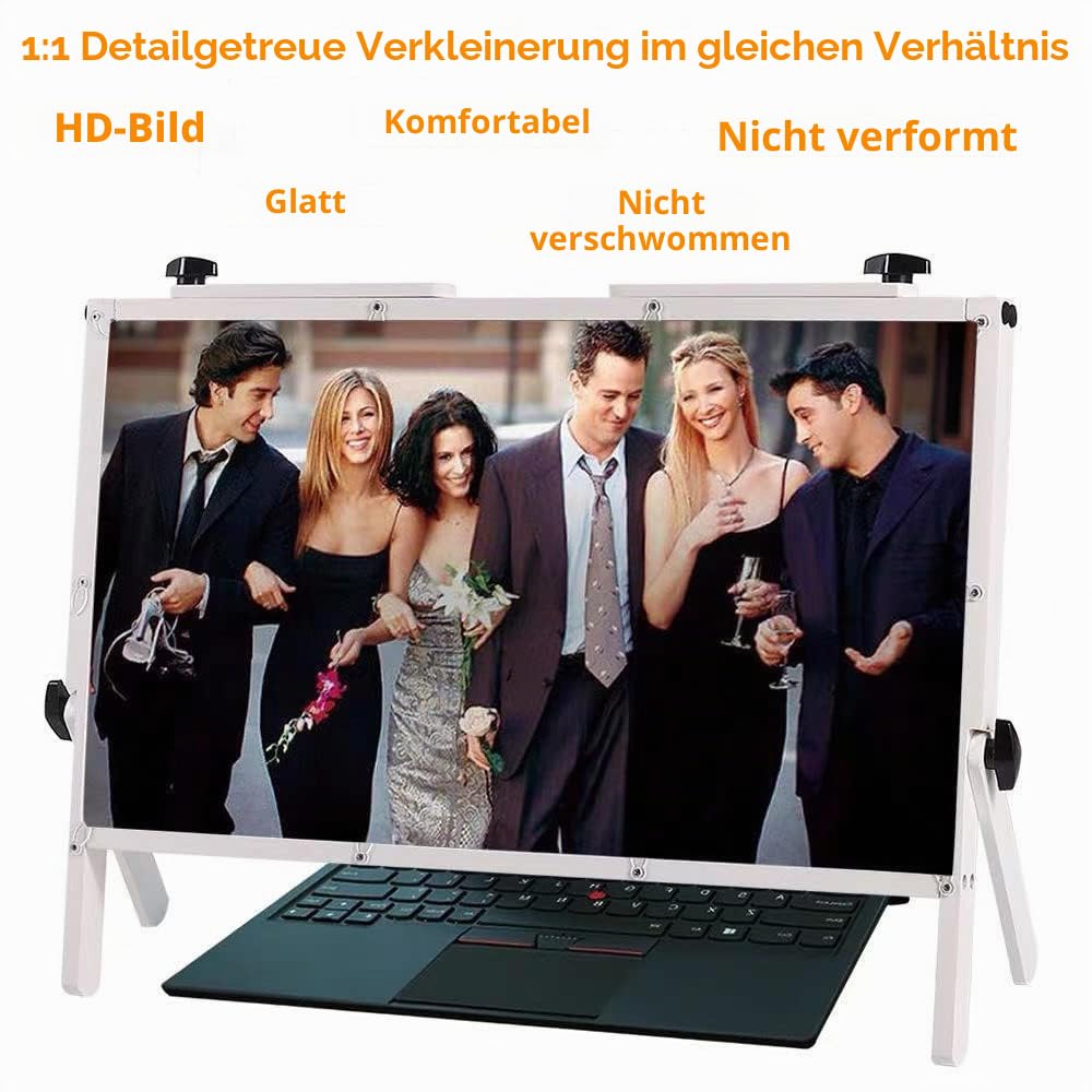 Laptop-Bildschirmlupe, Desktop-Bildschirmlupe, 55,9 cm (22 Zoll), praktisches, faltbares Projektionsdisplay, kompatibel mit Laptops, iPads, Handys