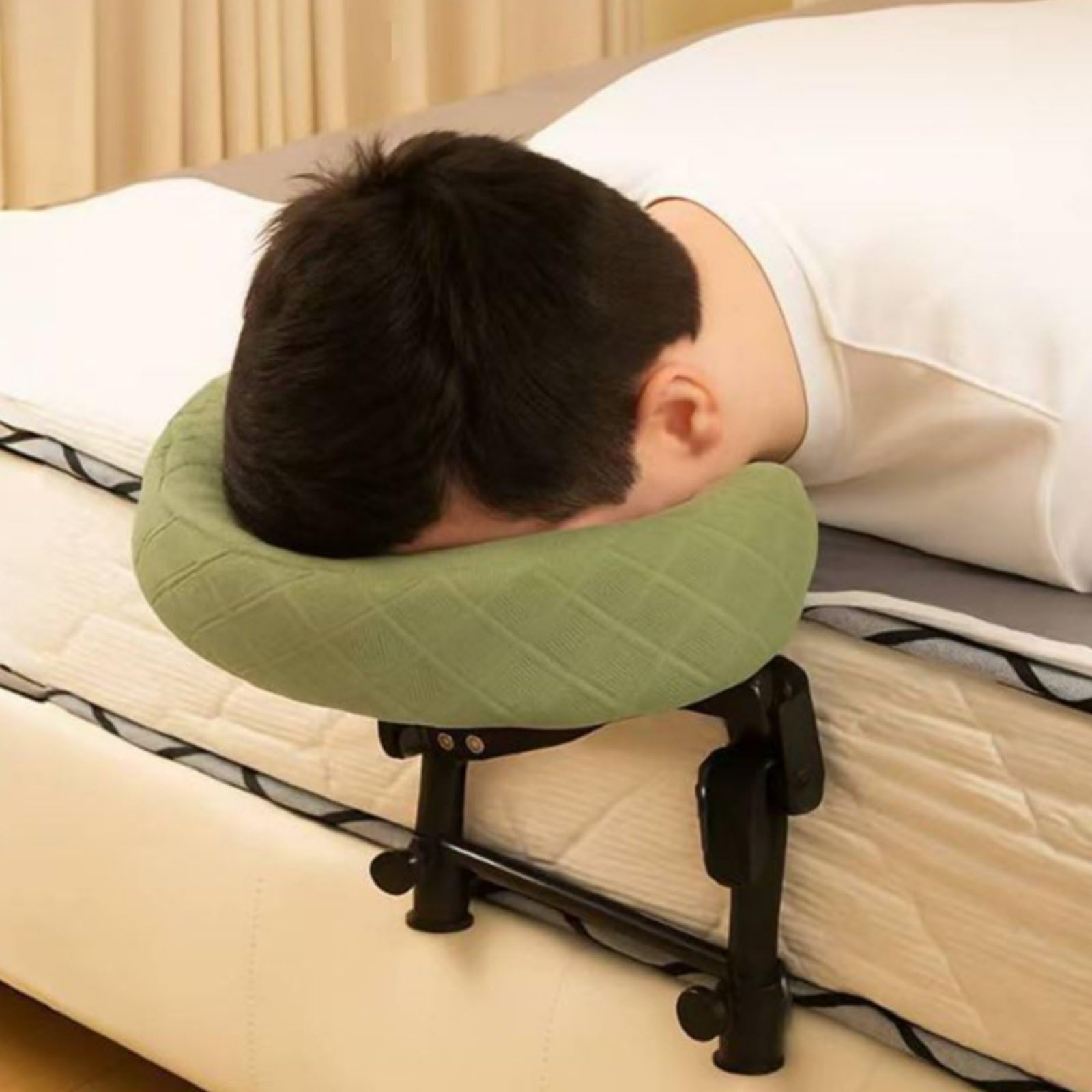 perfk Supporto Viso Regolabile per Letto Massaggio Cuscino Facciale Regolabile Poggiatesta Letto Base Stabile Richiudibile Schiuma Memory Adatto Cura Personale Operatori Recupero Spinale