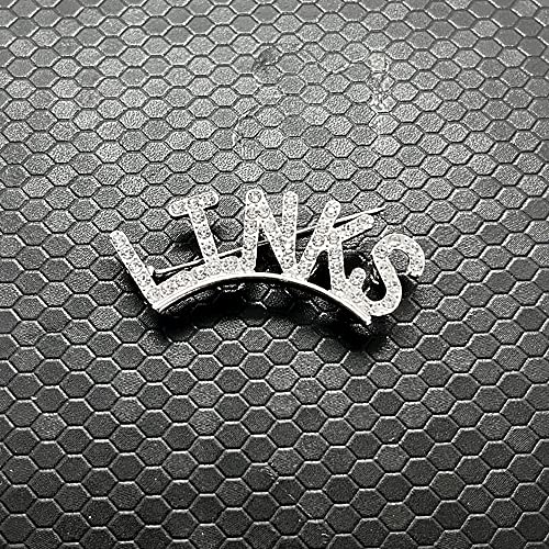 Image of Exquisite green rhinestone inlaid round LINKS letter metal brooch the links incorporated society jewelry pin