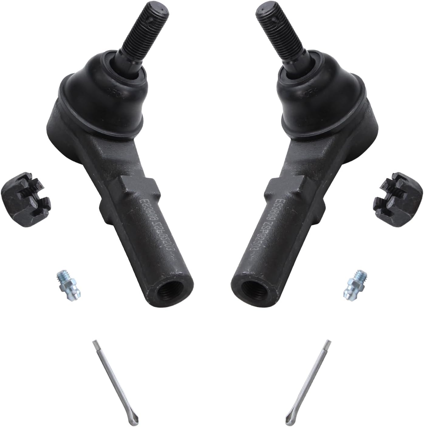 Detroit Axle - Front 6pc Tie Rods Kit for 2003-2019 Chevy Express GMC Savana 2500 3500, 4 Tie Rod Ends 2 Boots 2004 2005 2006 2007 2008 2009 2010 2011 2012 2013 2014 2015 2016 2017 2018 Replacement