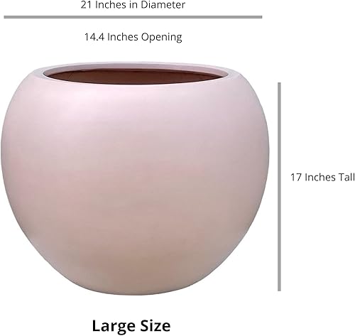 Miniatura 3 de DTY Signature Mount Sherman - Maceta de fibra de 1 pieza para interiores y exteriores, color rosa terracota, 17 pulgadas de alto x 21 pulgadas de