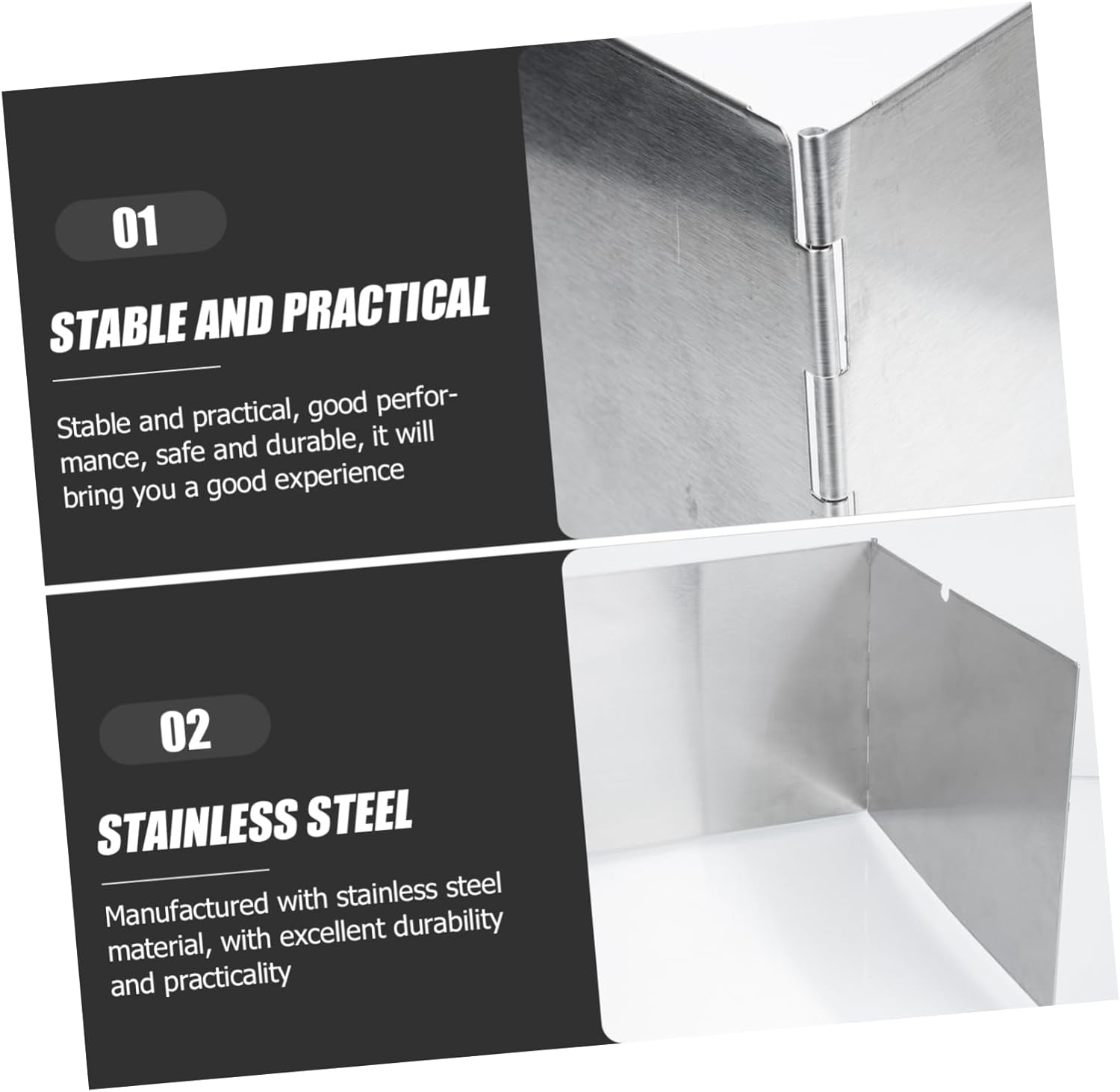 3pieces Collapsible Windshield for Camping Stove Fire Pit Cover Wind Shield for Outdoor Cooking