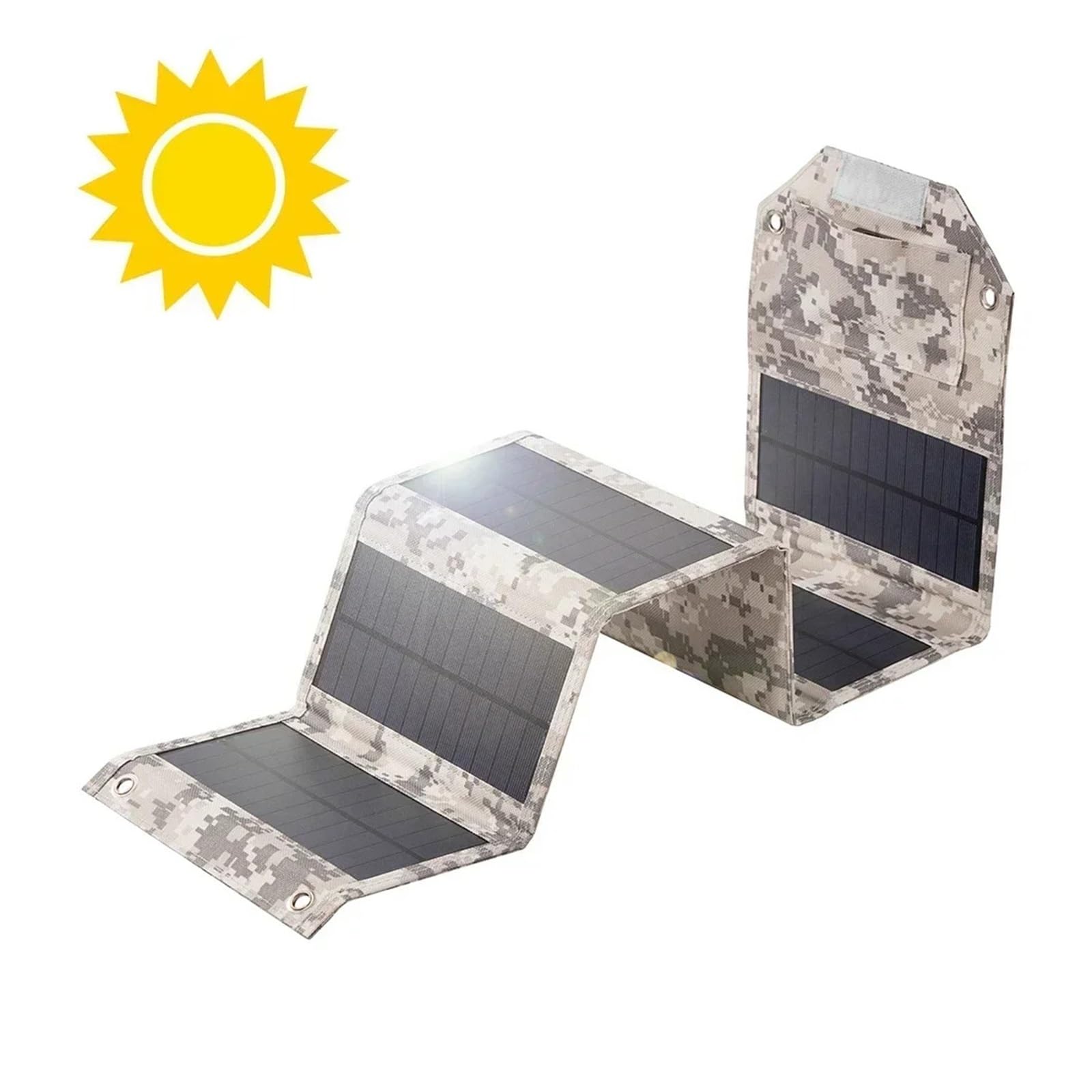 Pannello solare pieghevole da 100 W/80 W/60 W Caricatore solare USB 5 V Batteria solare portatile Banca di energia solare for escursionismo di campeggio all'aperto + cavo(100W-camouflage)