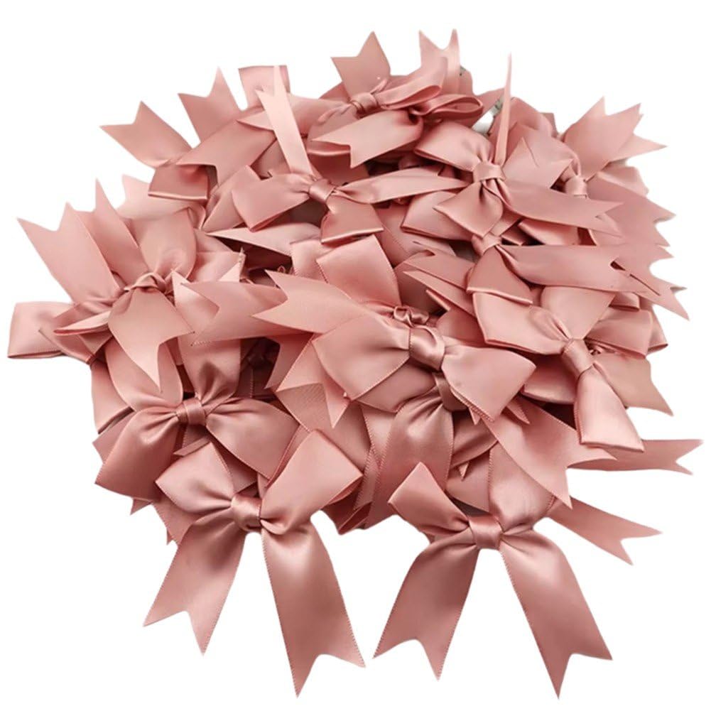 Mini kokardki, 50 szt., małe kokardki wstążkowe, małe satynowe kokardki do samodzielnego szycia, rękodzieła, pakowania prezentów, kosz, na ślub, urodziny, Boże Narodzenie, dekoracje imprezowe