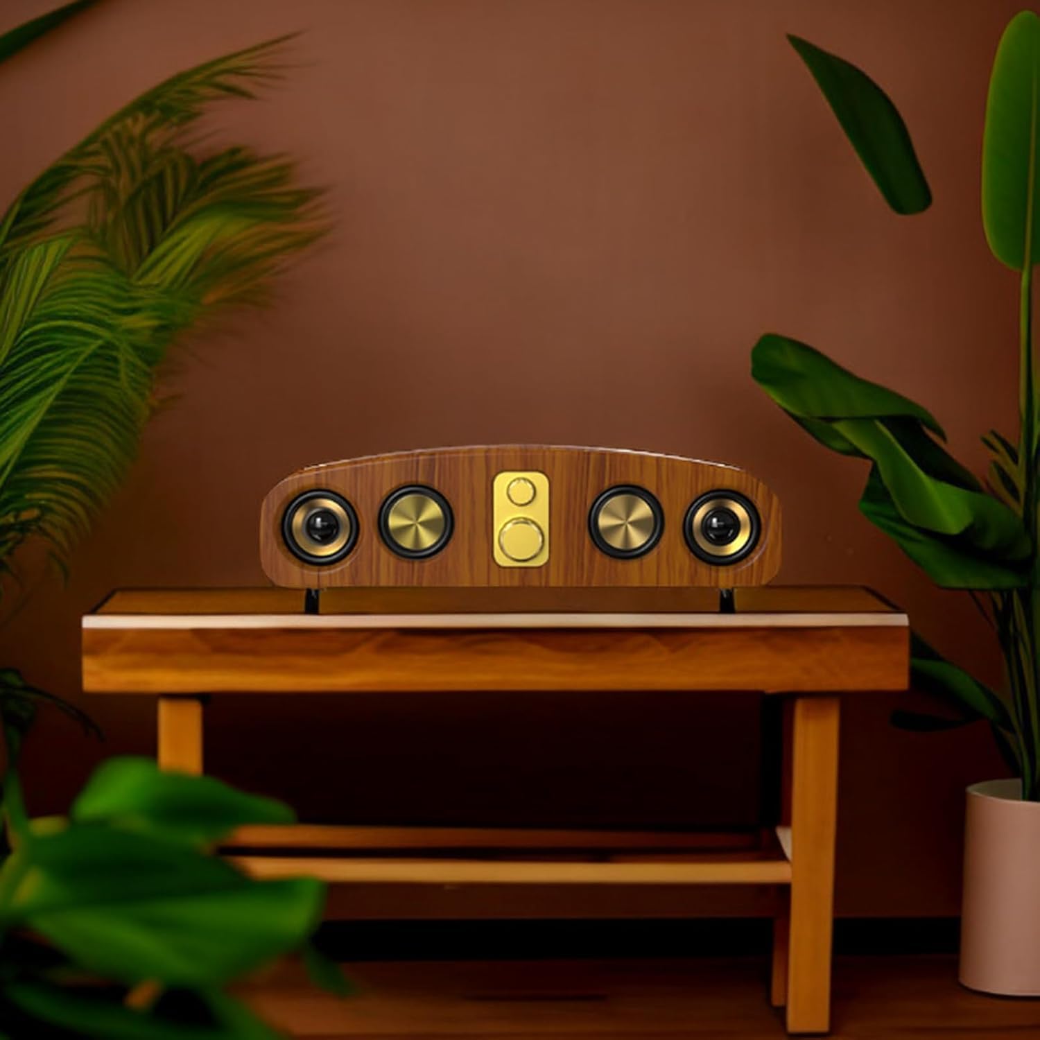 Retro drewniane głośniki Soundbar, Bluetooth 5.0, system dźwięku przestrzennego kina domowego, listwy dźwiękowe, Soundbar z Bluetooth do telewizora, projektor