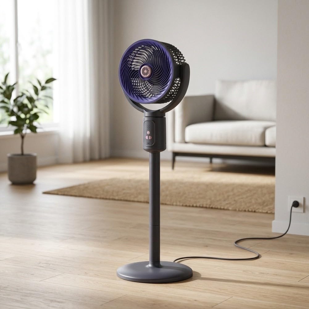 Ventilador Portátil con para batería USB-C Ajustable 3 Niveles(Purple Style 2)