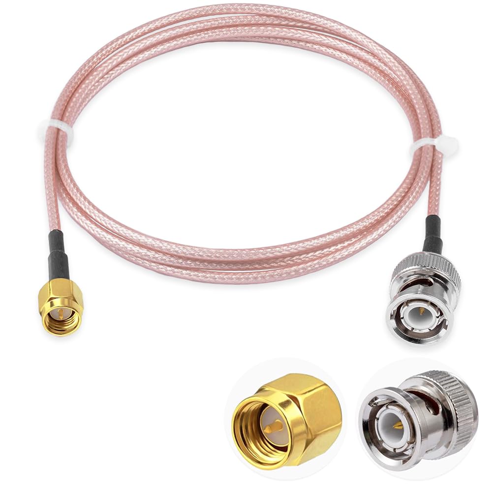 Vecys SMA Male to BNC Male RF Coaxial Cable 50ohm SMA to BNC RG316 Jumper Cable 3FT/1M for Antennas Ham radio Devices