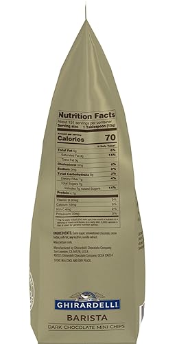 Vista 41 de Ghirardelli - 72% chispas de chocolate de cacao, bolsa de 5 libras con cuchara barista estampada Ghirardelli