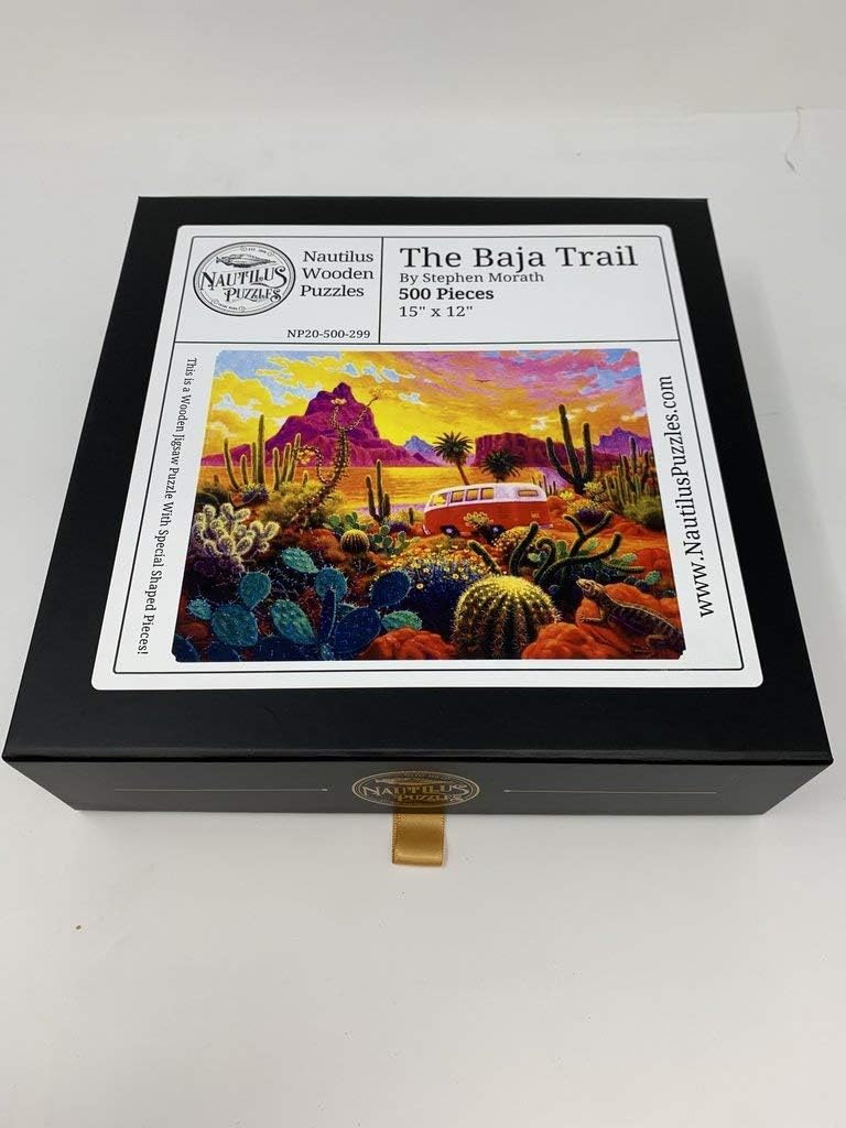 Wooden Jigsaw Puzzle for Adults- The Baja Trail - 500 Unique Wooden Pieces. Made in The USA by Nautilus Puzzles. Unique Gift for Man or Woman.