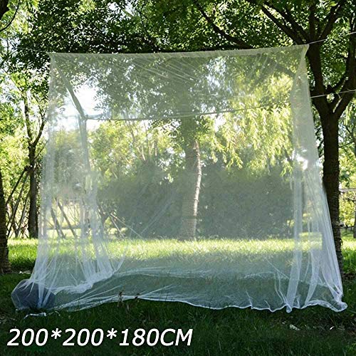 Camp Mosquito Net, Ultra Large Mosquito Net Camping Tent for Camping, Finest Holes Mesh 20, Square Netting Curtain for Bunk Bed, Camping, Bedding, Patio, Easy Installation, Storage Bag 200200180cm - Thumbnail 6