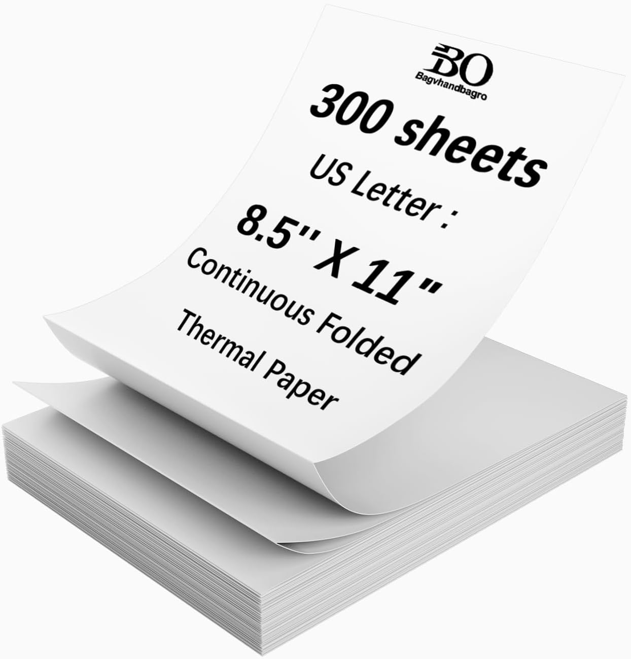 300 Sheets Thermal Printer Paper Continuous Folded 8.5 x 11 Inches US Letter Size Office Paper Products for PD-A4/ M832D/ M08F Portable Printer, Inkless and Wireless Printers, Advanced Value Set.