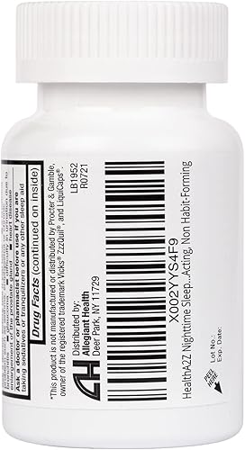 Miniatura 5 de HealthA2Z Ayuda para dormir, difenhidramina HCl 25mg cápsulas blandas, apoya un sueño más profundo y reparador, no forma hábito (96 cápsulas blandas)