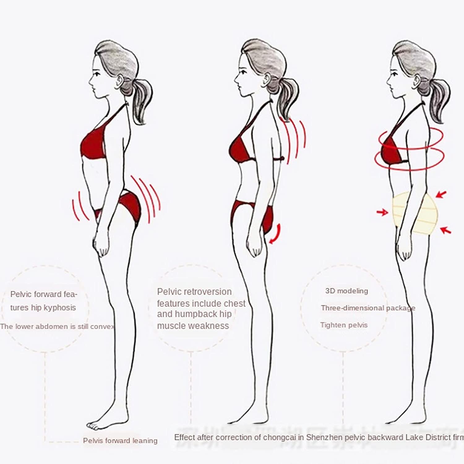 Postparto Faja de cadera Cinturón Hebilla delantera Faja Correa de hueso pélvico Faja de cadera Faja Cinturón Banda de corrección de pelvis Cintura para mujeres Alivio de la ciática Pelvis 22.11.9 (C