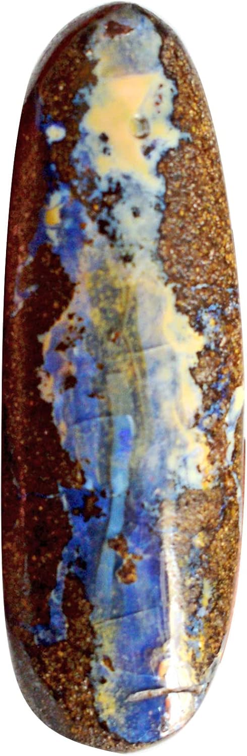 Natural Multicolor Boulder Opal 49 Ct Fancy Cabochon Loose Gemstone Single Stone for Ring Pendant Necklace Making DIY Craft Jewelry 47x25x9 mm