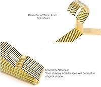 Vista 9 de Colgador de ropa de metal de 17 pulgadas, percha resistente de 0.15 pulgadas para abrigo, traje, boutique de novia, colgador de alambre delgado que