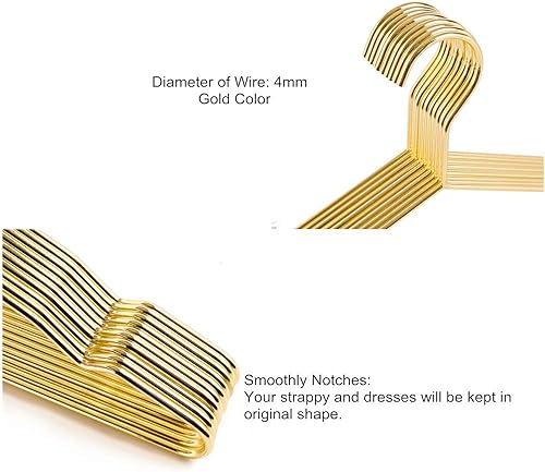 Miniatura 9 de Colgador de ropa de metal de 17 pulgadas, percha resistente de 0.15 pulgadas para abrigo, traje, boutique de novia, colgador de alambre delgado que