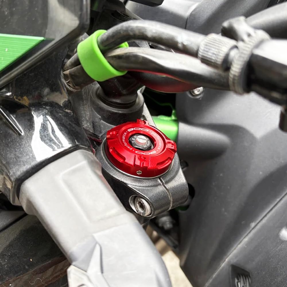Per Z900 Z900RS Z 900 SE RS 2017-2024 2025 2026 Accessori Moto Anteriore Ammortizzante Cappuccio Tre Stelle Colonna Copertura Trim Alluminio (Rosso)