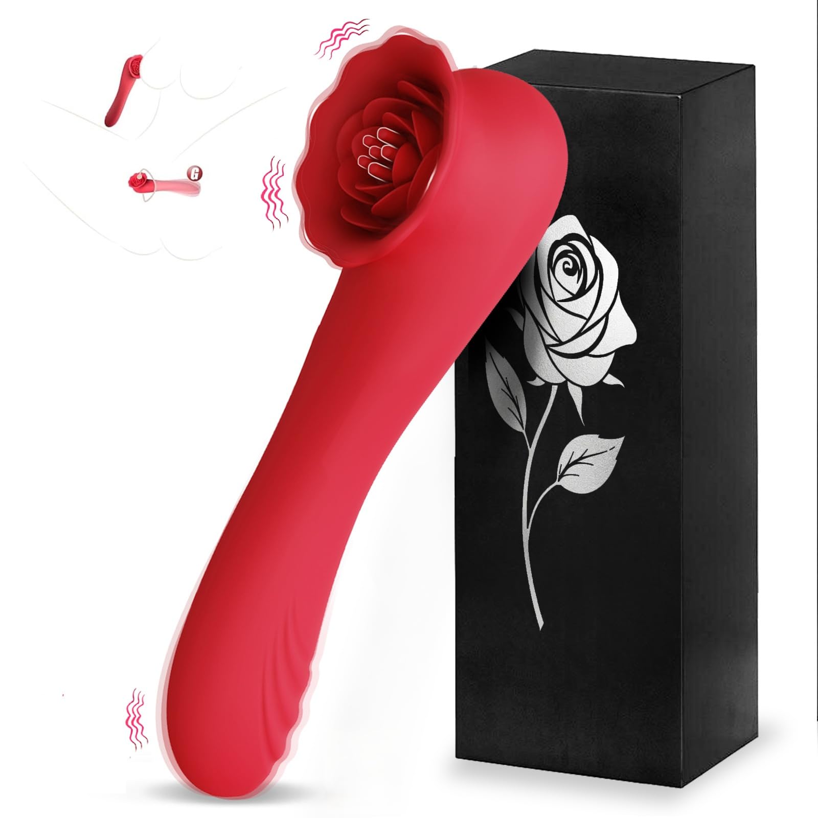 G Spot Vibrator Wand Sex Toys - Rose Sex Toys for Women Nipple Clitoral Anal Stimulator Dildo with