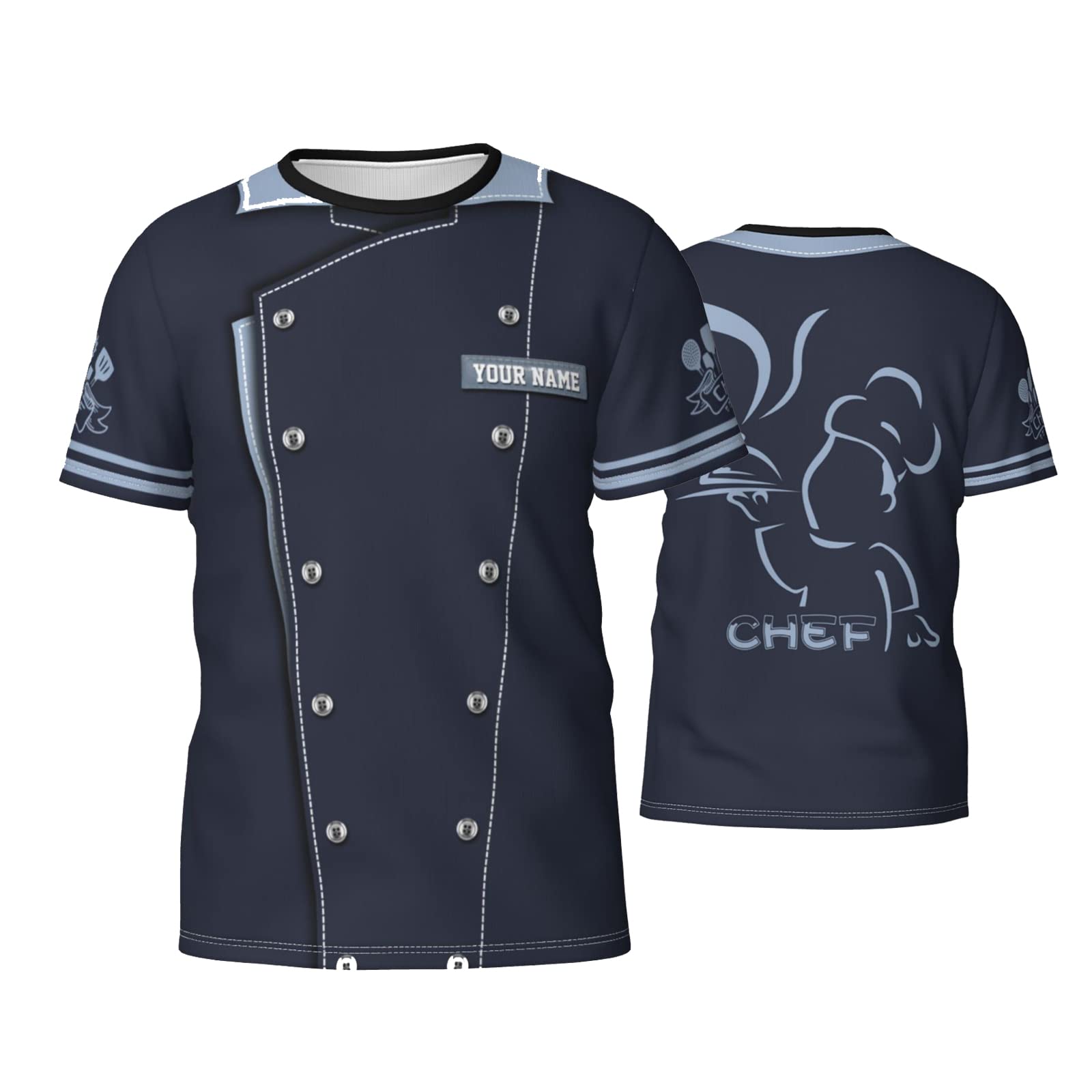 Personalized Chef Shirt Custom 3D Chef Shirt Gifts for Men Women Husband Brother Boyfriend Men's Kitchen Classic Chef Shirts