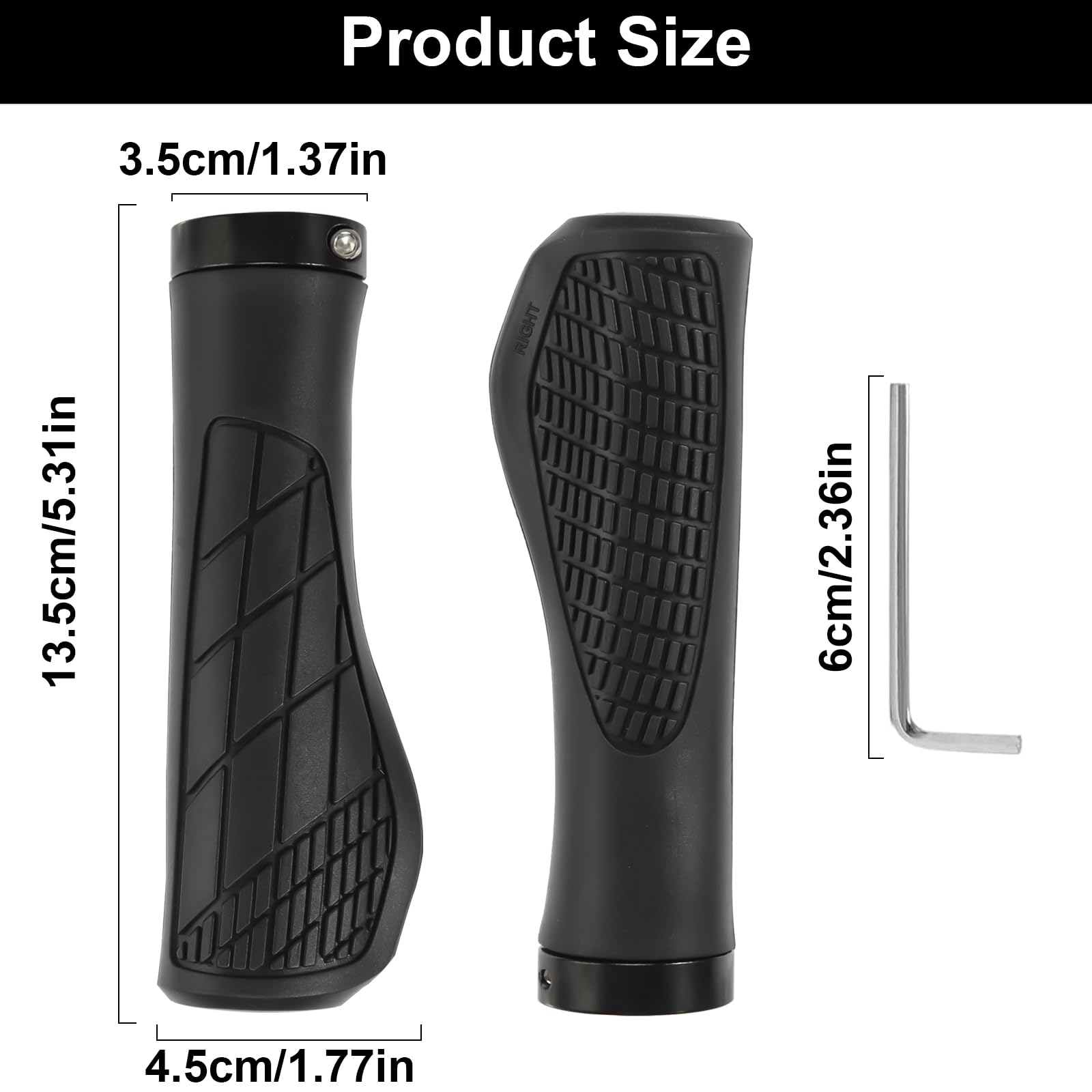 Fietsgrepen, ergonomische stuurgreep met anti-slip textuur, fietsgreep, mountainbike-handgrepen, geschikt voor fietsen, mountainbikes
