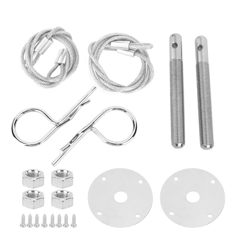 Cocoarm Kit de verrouillage de capots de voiture en clip, verrouillage de capots en acier inoxydable, pour voiture de course, voiture de sport, voiture modifiée, kit de verrouillage de goupille de