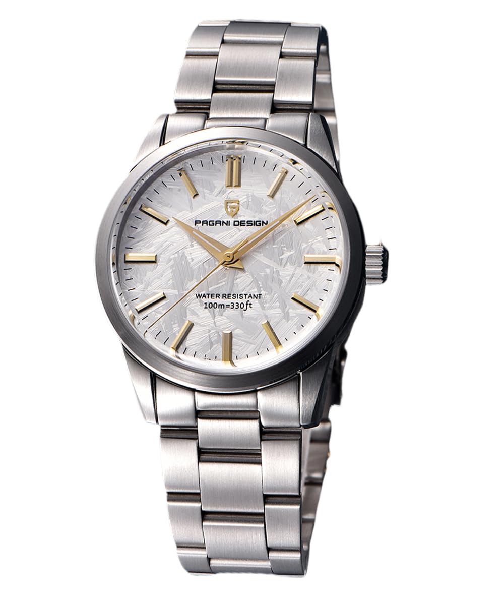 Pagani Design Watches for Men, 38mm Dial, Stainless Steel, 100m Waterproof, Quartz, VH31 Movement