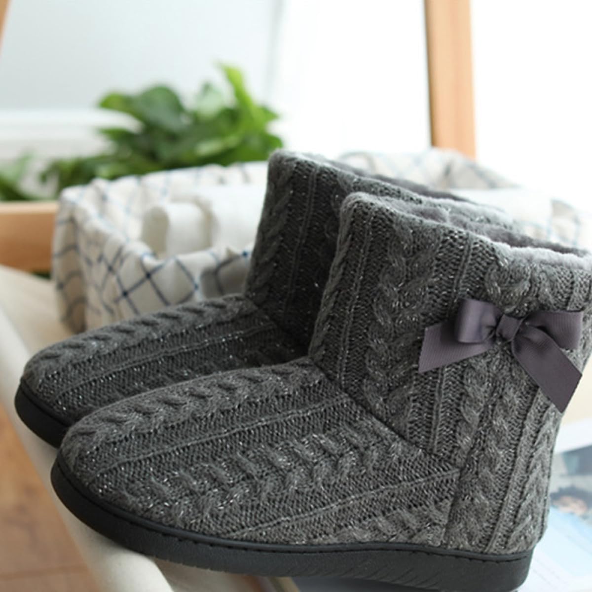 Botas de Invierno para Mujer, Antideslizantes, de Punto, Talla 39-40