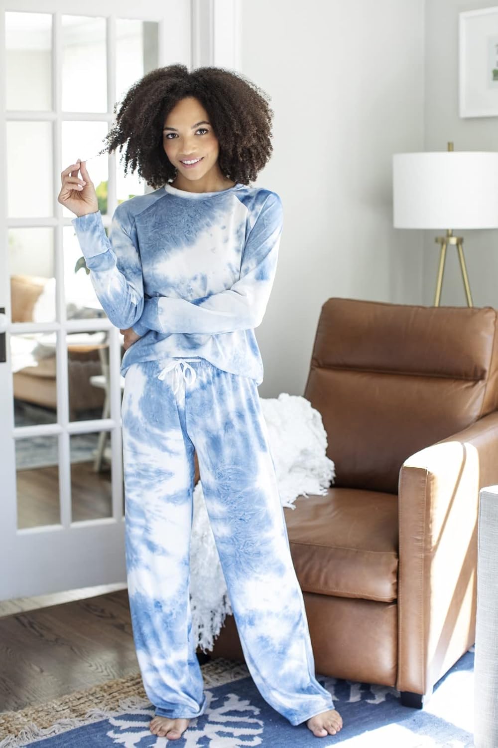 Hello Mello Dyes The Limit Lounge Pants Soft Pajama Tie Dye Bottoms Elastic Waistband Drawstring Tie - Image 8