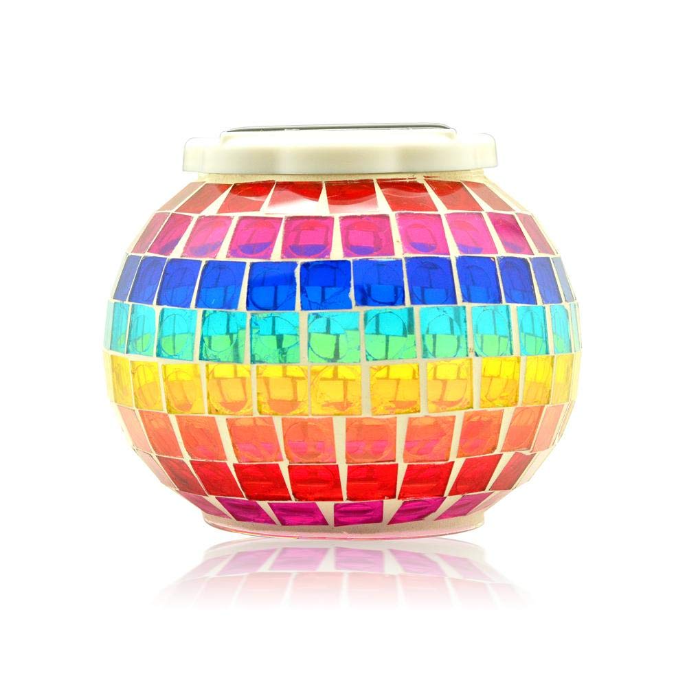 Color Changing Solar Powered Glass Ball Led Garden Lights, Rechargeable Solar Table Lights, Outdoor Waterproof Solar Night Lights Table Lamps for Decorations
