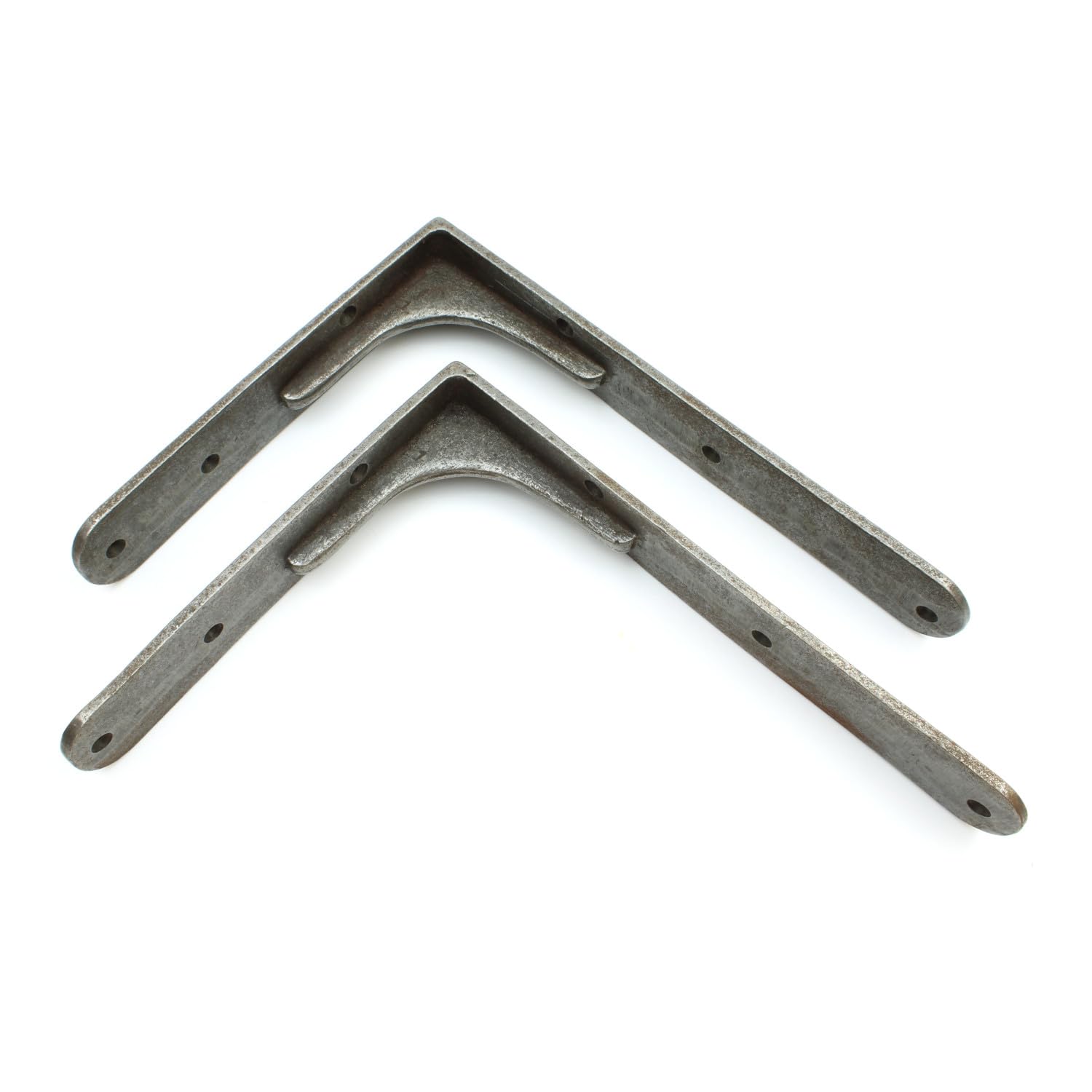 Oakcrafts Pair Of Corner Brace Gallows Style Antique Cast Iron Shelf Brackets - 165Mm X 180Mm