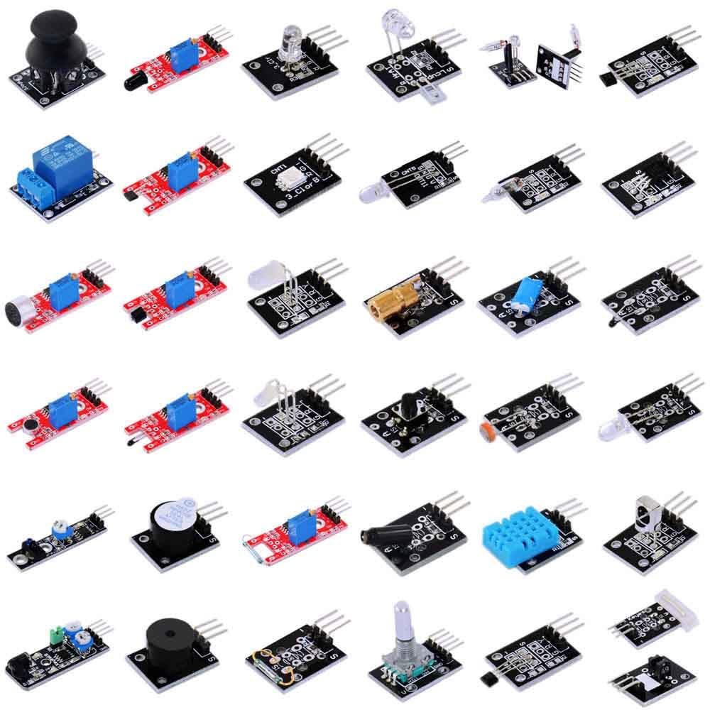 Makator AE 37 Sensor Starter Kit for Raspberry Pi: 37 Sensors (Temperature, Humidity, Light, Motion, Sound), USB, HDMI, Ethernet, I2C, GPIO, Raspberry Pi OS Compatible