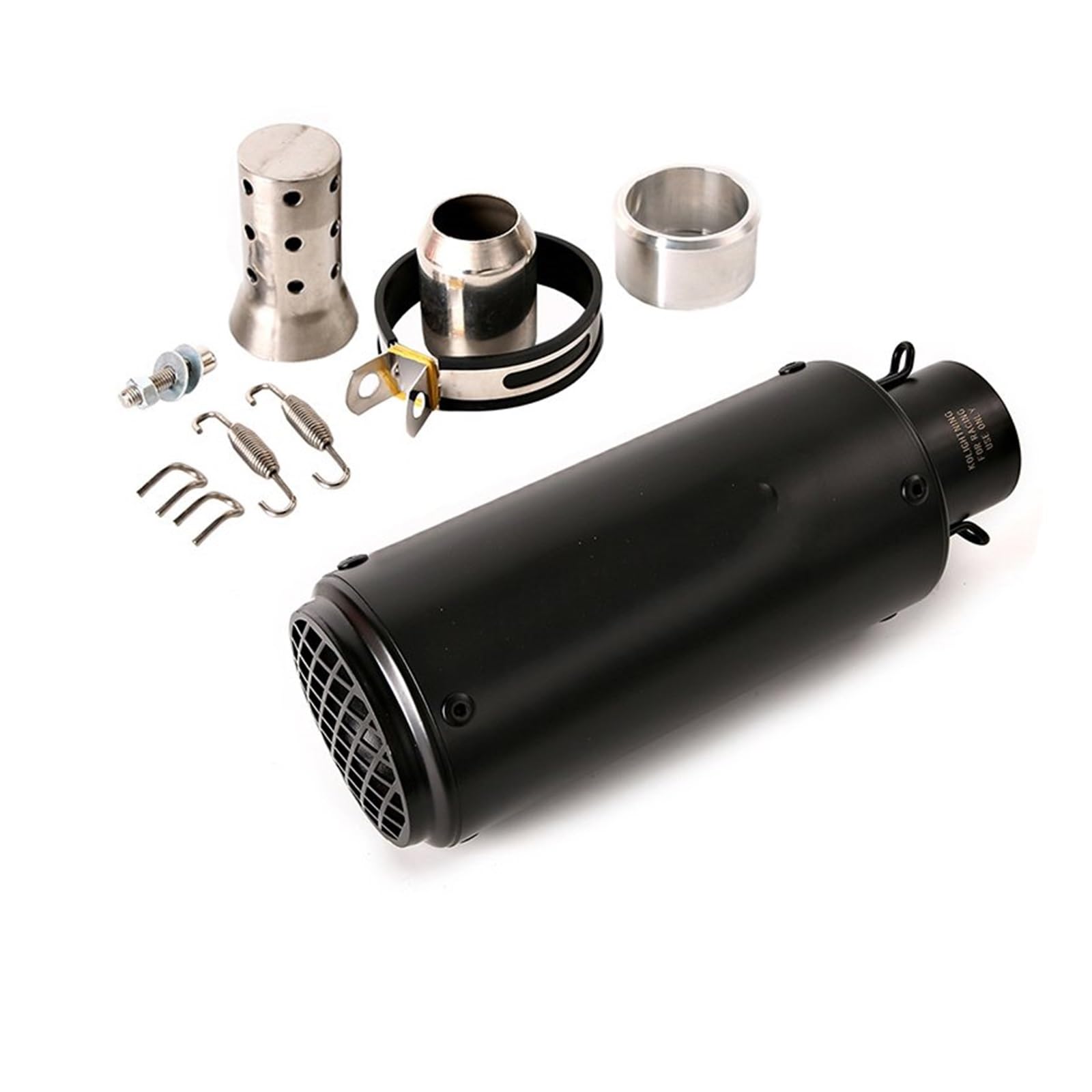51mm 61mm Negro Universal Motocicleta Escape Silenciador Tubo Dirt Bike ATV Escape Extraíble DB Killer Silenciadores De Acero Inoxidable Tubo Escape Silenciador Escape(Size:C (61 mm) 1)