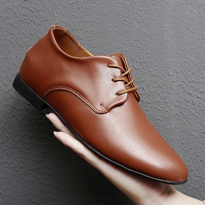 Tuxedo Formal Shoes Dress Oxford for Mens Top-Grain Leather Lace-up Round Toe Prom Wedding Anti-Slip Non Slip Casual Shoe3