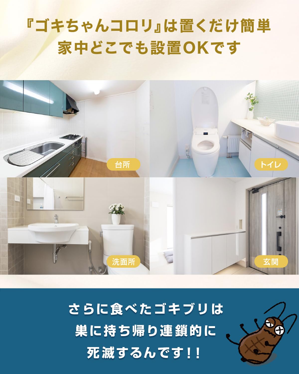 Amazon.co.jp: ゴキちゃんコロリ ゴキブリ駆除剤 ゴキブリ誘引殺虫剤