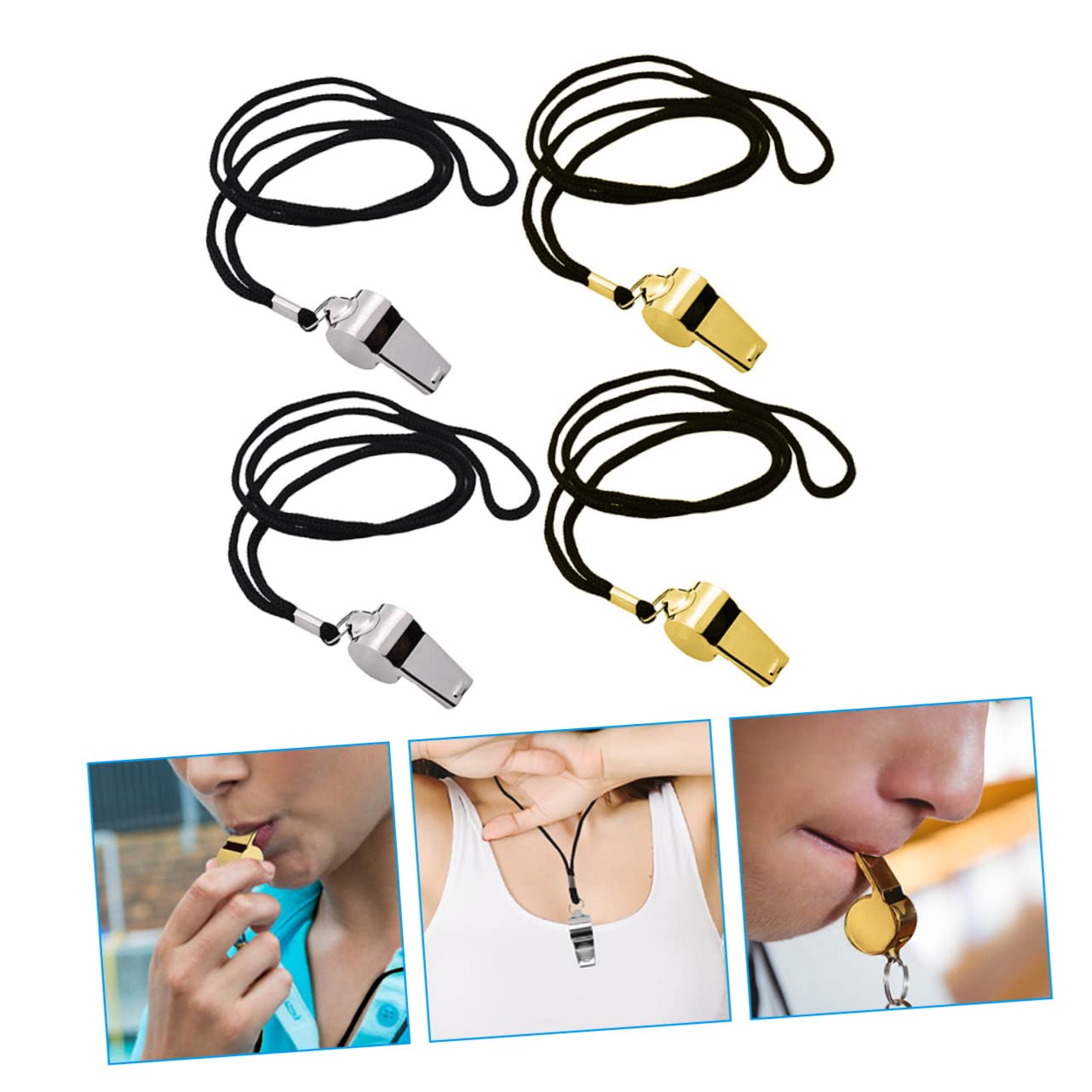 Yardwe 8 Pz fischio dell'arbitro Climbing rampicante Decorazione sospesa con Fischietto fischietti Cordino Arredamento Esterno Fischietto Basket Fischietto Viaggio Metallo